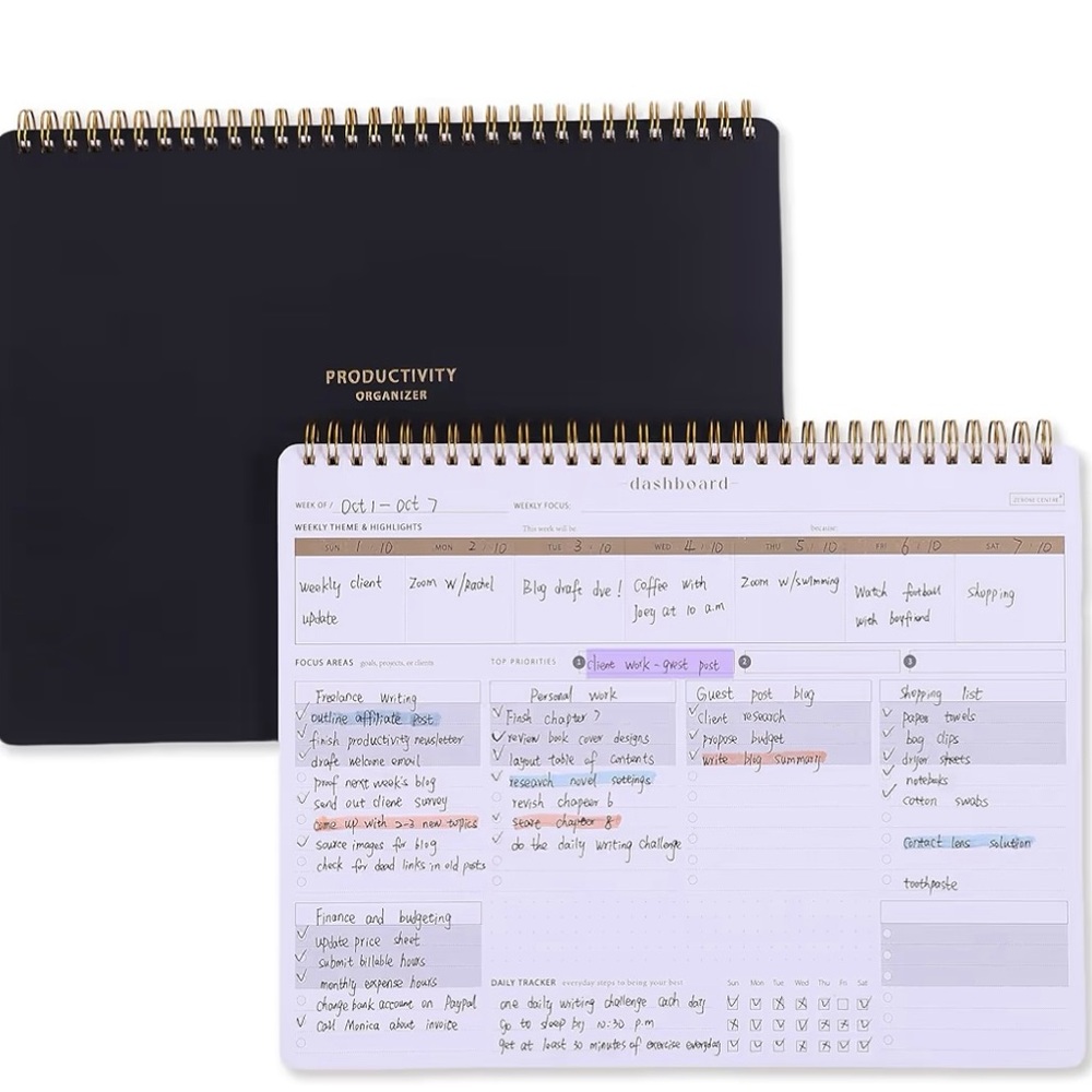 ZERONE CENTRE Productivity Weekly Planner